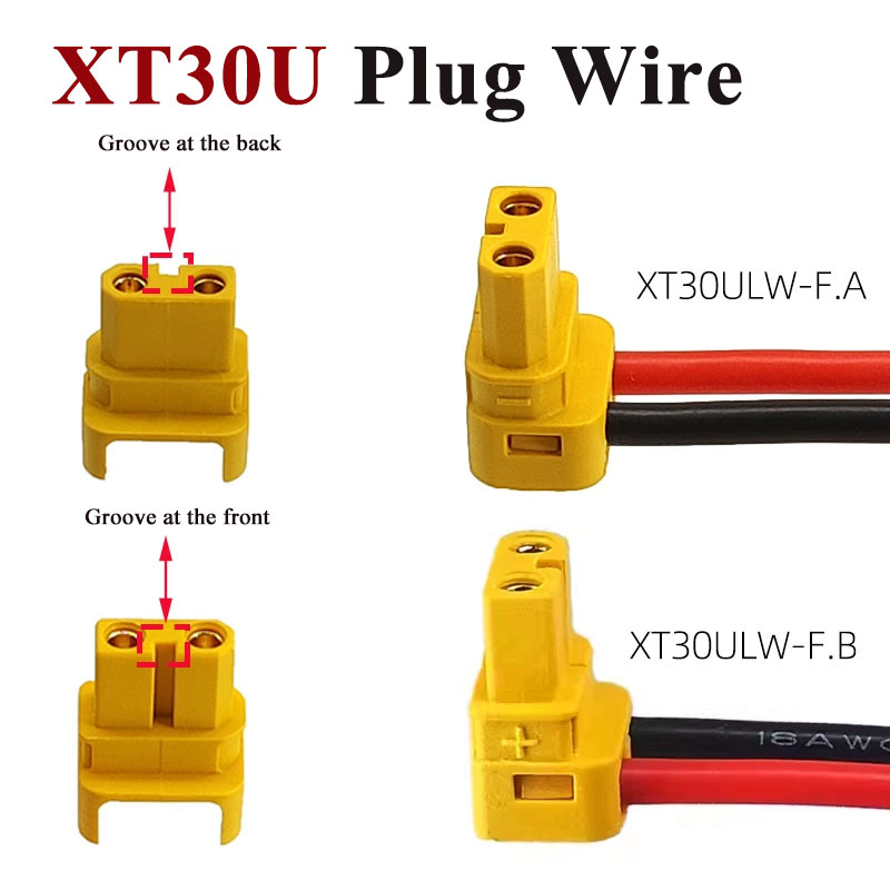 Drone Battery Connector - Cotovelo xt30u banana plug linha XT30ULW-F