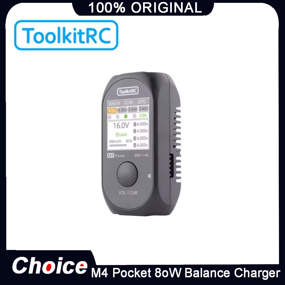 Drone Battery 4S - Carregador Mini ToolkitRC M4 Pocket 80W