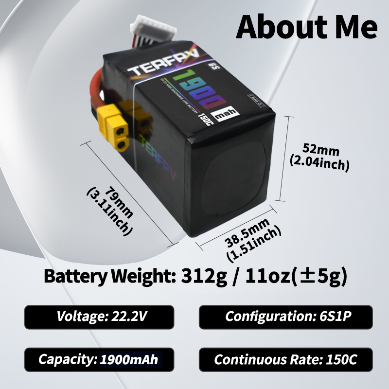 1/2 Peças Bateria Lipo TERFPV  - Drone Battery 6S avaliação e preço