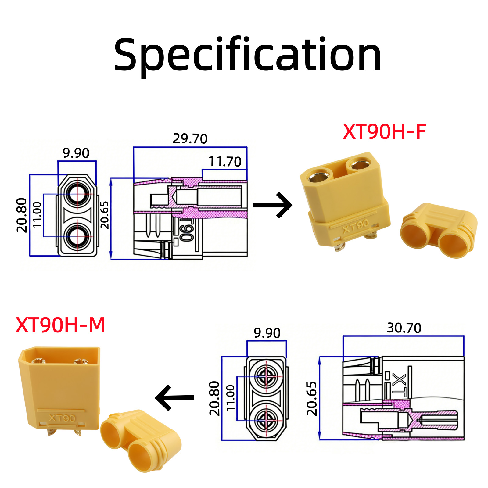 Conector XT90 Macho e Fêmea, T - Drone Battery Connector avaliação e preço